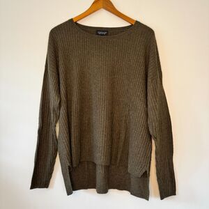 Topshop Olive Green Ribbed Sweater Size 4 Small